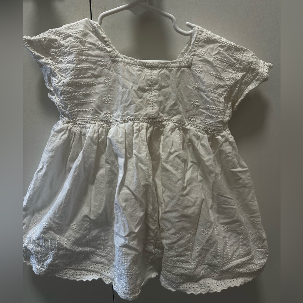 White Eyelet Lace Baby Dress